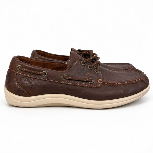 SAS Decksider Boat Shoes Mens 9.5 Brown Leather Walking Comfort Moc Toe Shoes main image 7